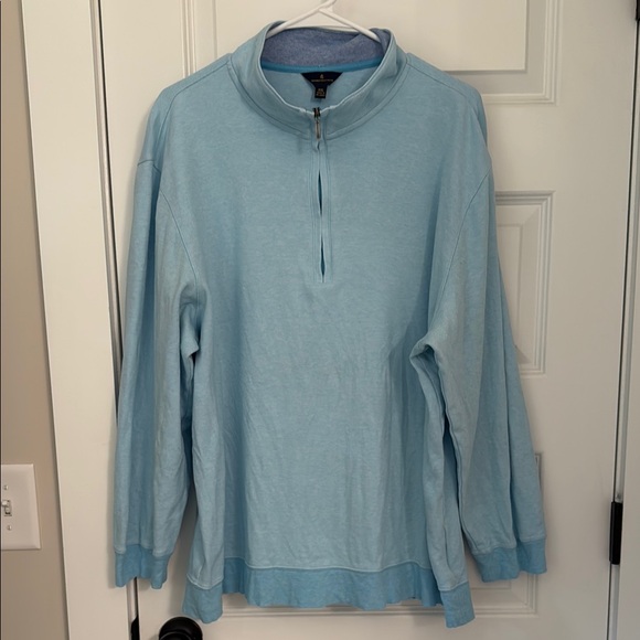Brooks Brothers Light Blue Half Zip Sweater - Picture 1 of 8
